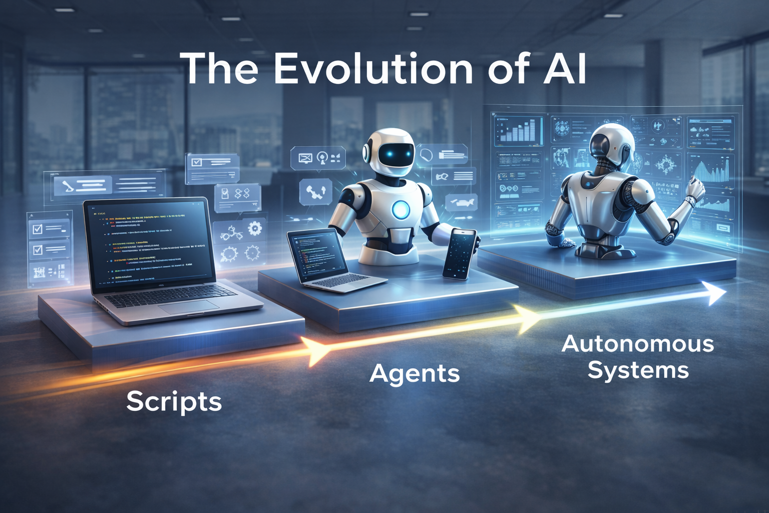 The Evolution from Scripts to Agents to Autonomous AI Systems