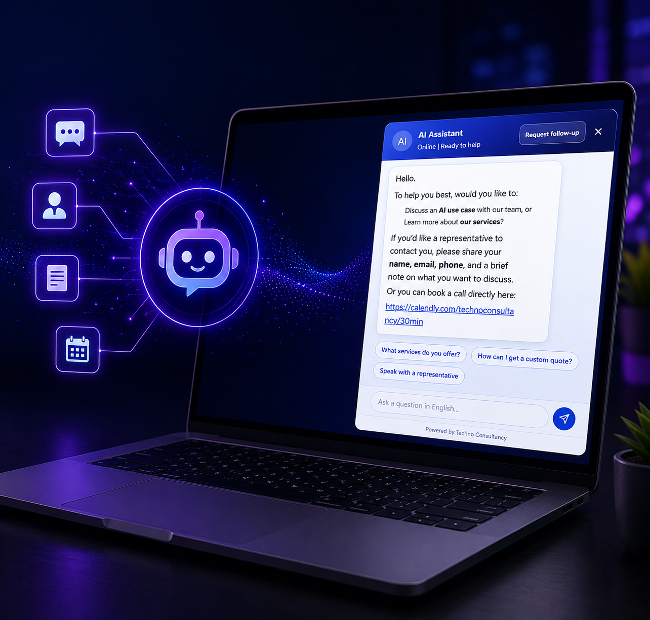 Intelligent Conversations, Built Into Your Website